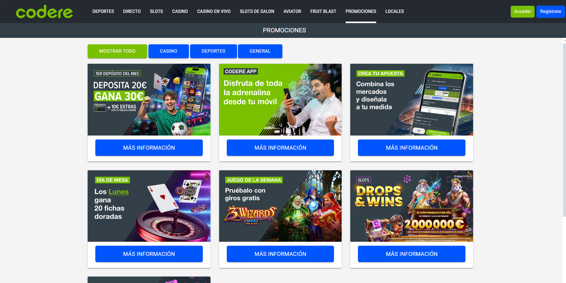 codere main page