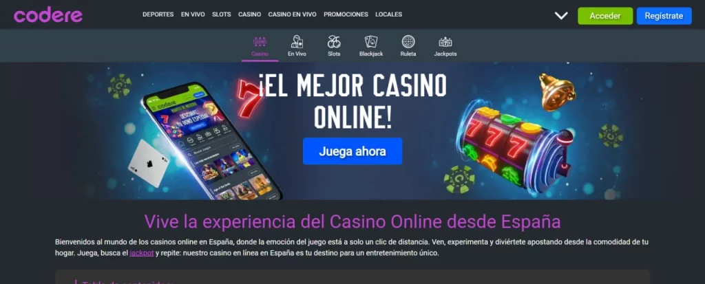 Promoción de Codere con freebets por depósito y compensación de impuestos, fondo de tragamonedas y juegos de casino