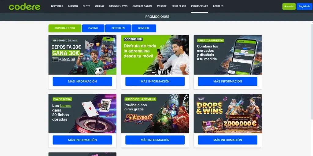 Codere giros gratis