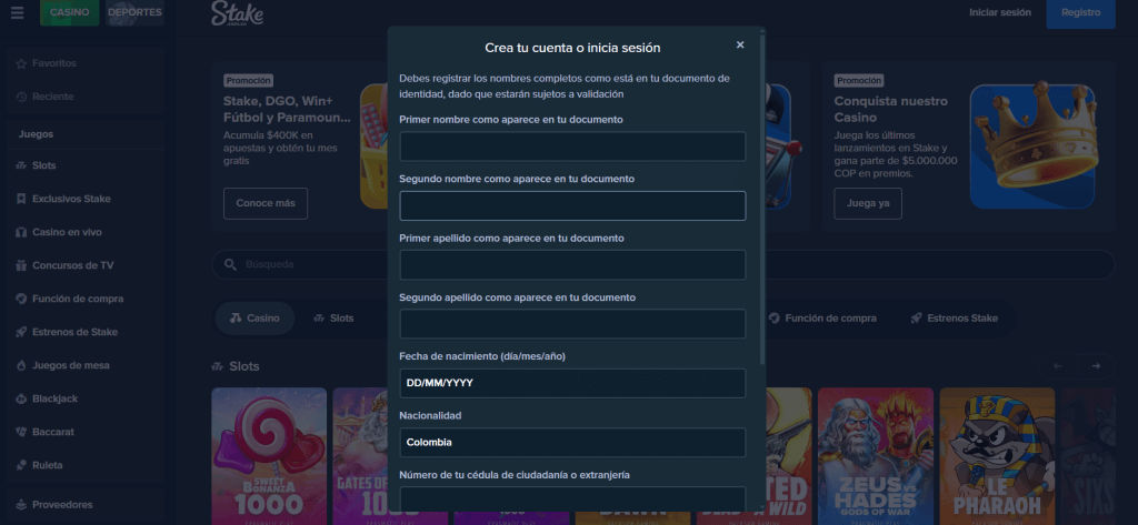 Stake Casino Colombia